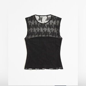Abercrombie & Fitch Black Sheer Lace Tank Top